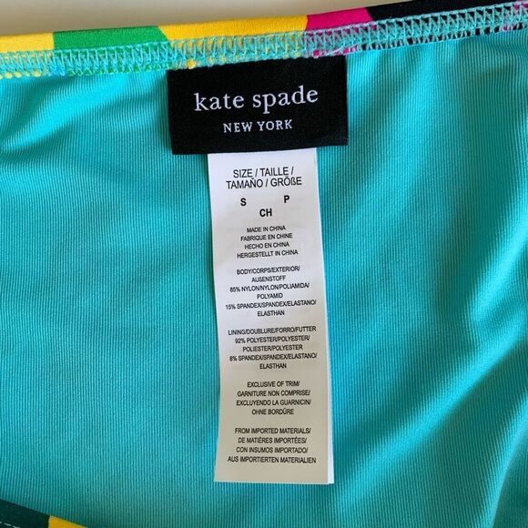 Kate Spade High Cut Bikini Bottom in Multi Color Size S - Picture 7 of 12